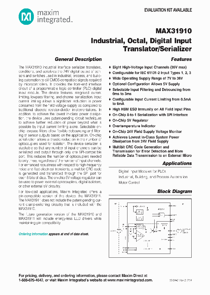 MAX31910_8139103.PDF Datasheet