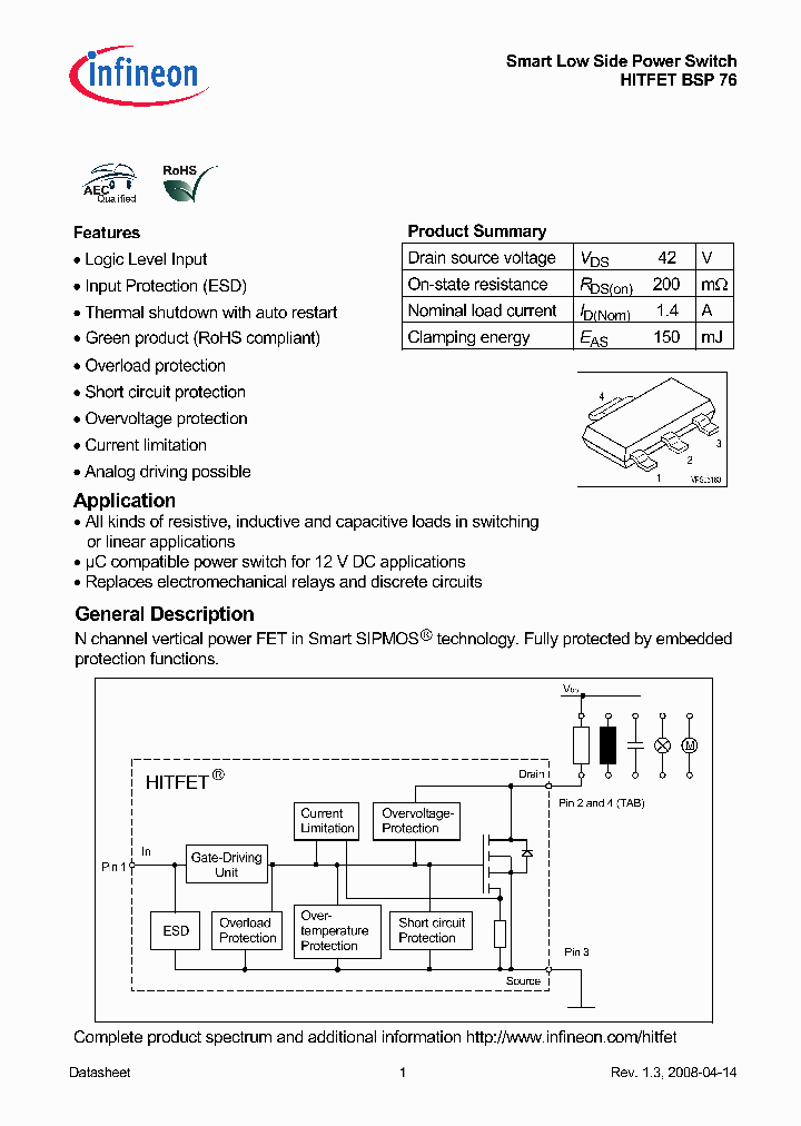 BSP76E6433_8149145.PDF Datasheet