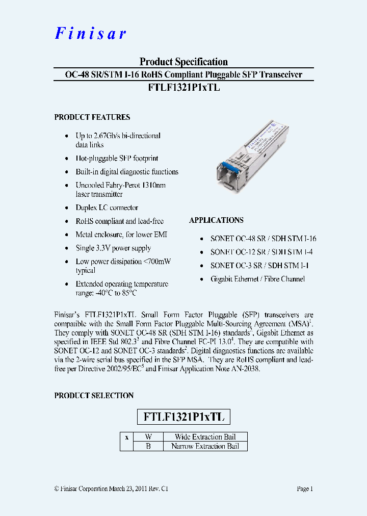 FTLF1321P1XTL_8171516.PDF Datasheet