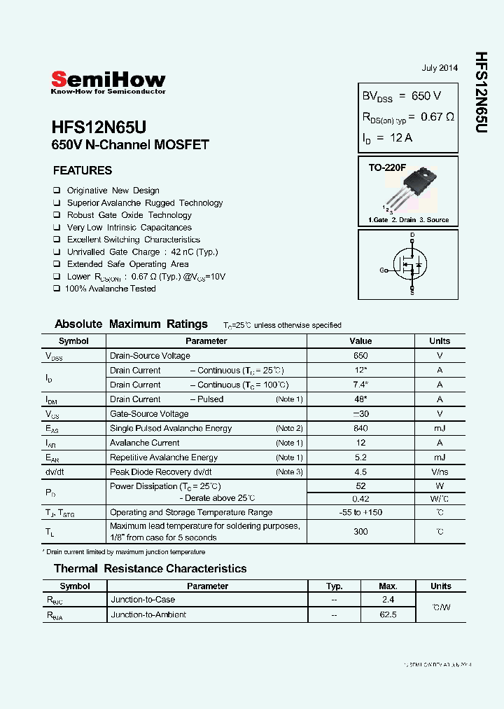 HFS12N65U_8178260.PDF Datasheet