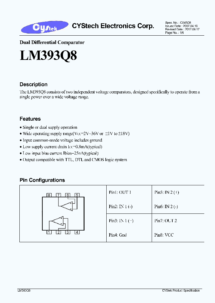 LM393Q8_7829764.PDF Datasheet