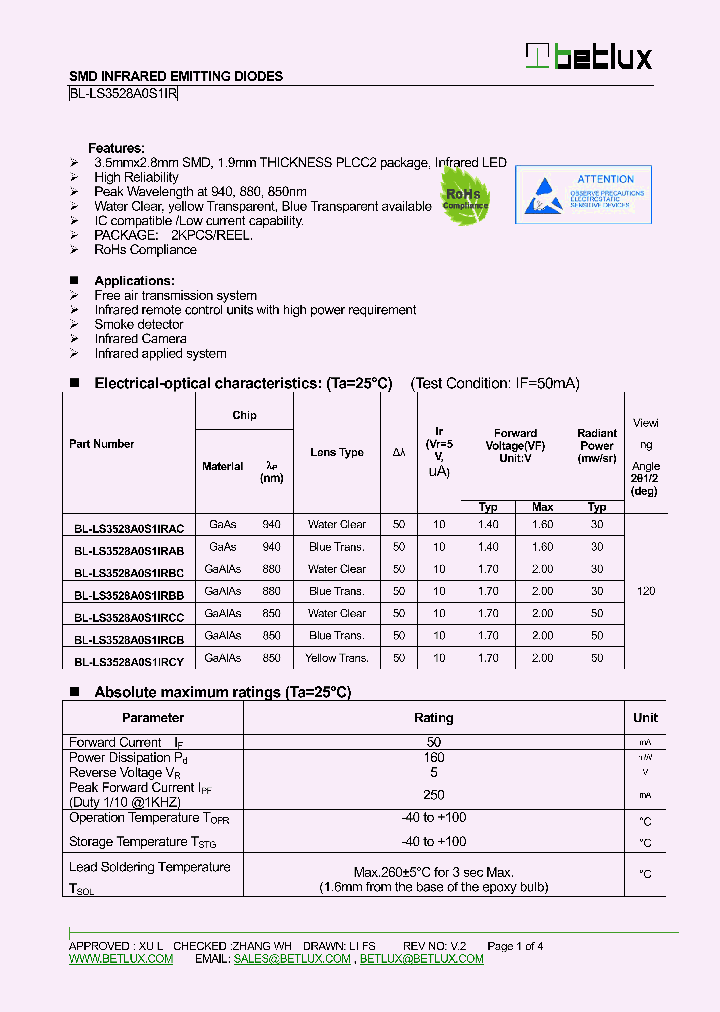 BL-LS3528A0S1IRBB_8192507.PDF Datasheet