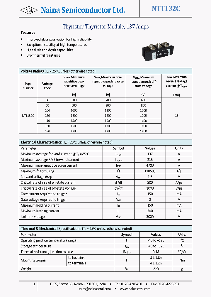 NTT132C_8200022.PDF Datasheet