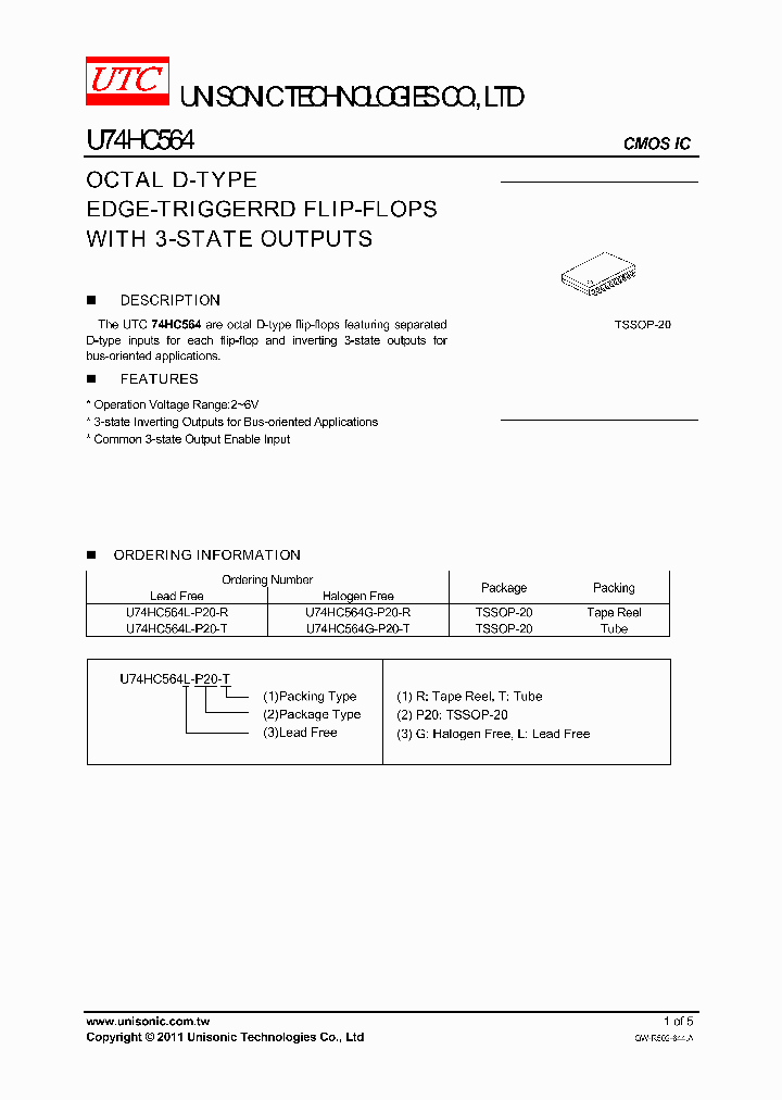 U74HC564G-P20-T_8201205.PDF Datasheet