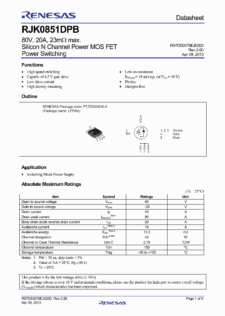 RJK0851DPB-00-J5_8208893.PDF Datasheet