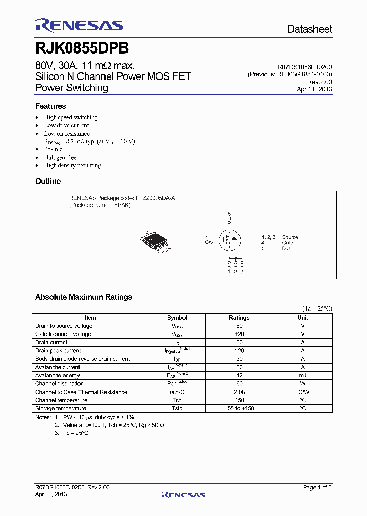 RJK0855DPB_8208903.PDF Datasheet