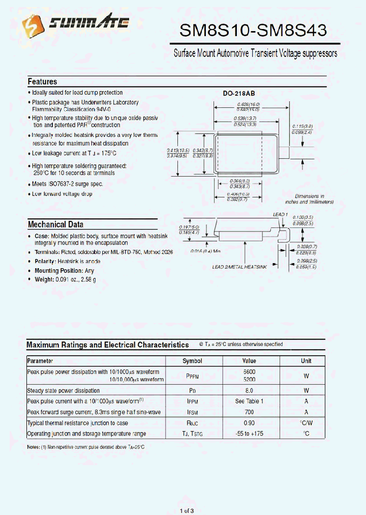 SM8S11A_8209245.PDF Datasheet