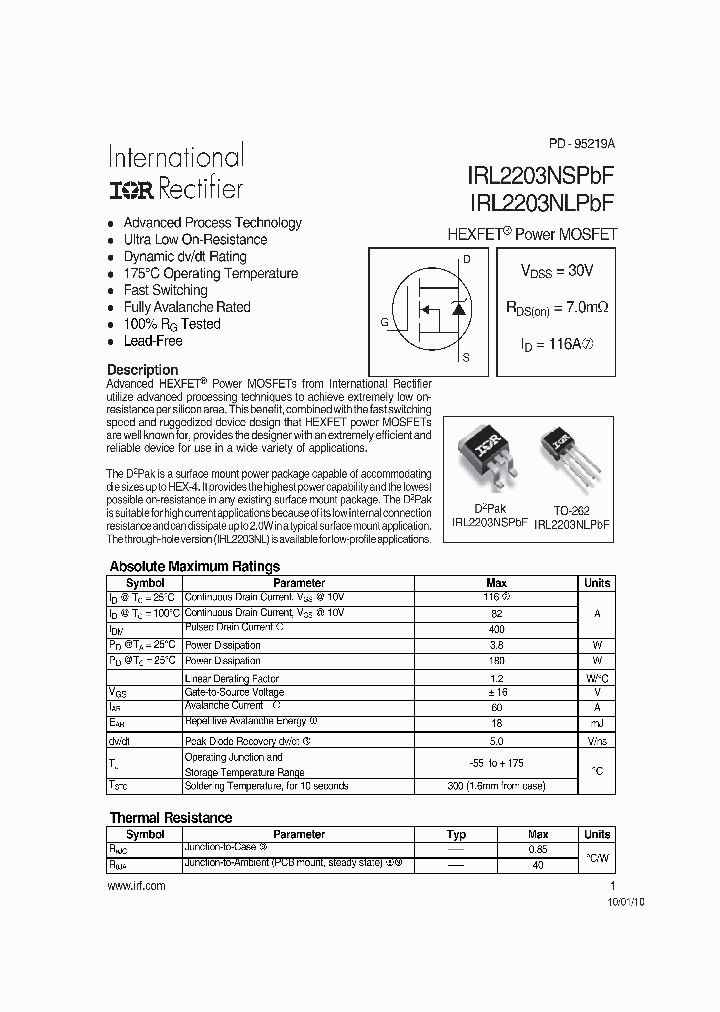 IRL2203NSPBF-15_8209906.PDF Datasheet