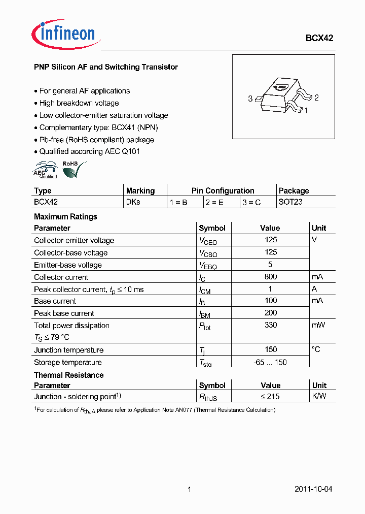 BCX42E6327_8213104.PDF Datasheet