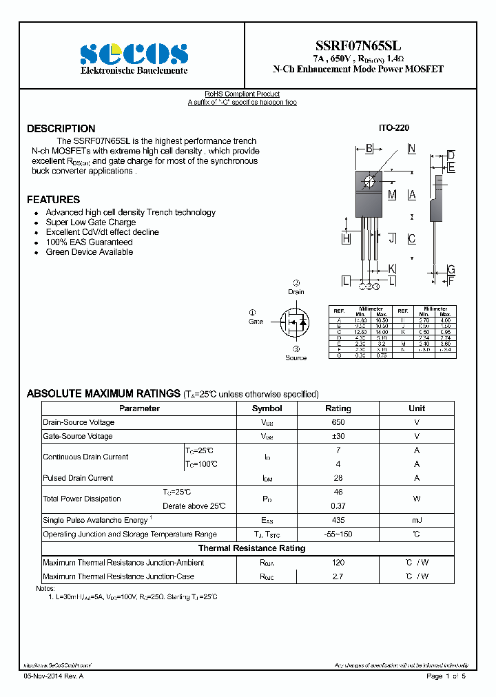 SSRF07N65SL-15_8216958.PDF Datasheet