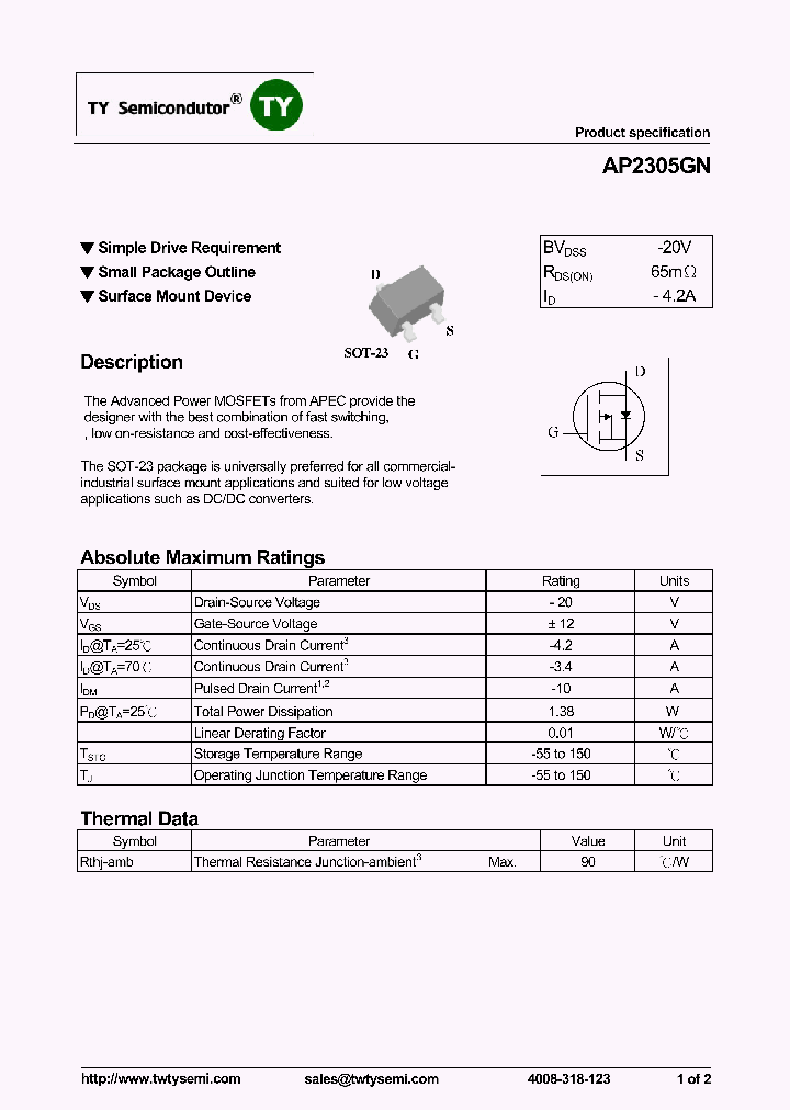 AP2305GN_8229542.PDF Datasheet