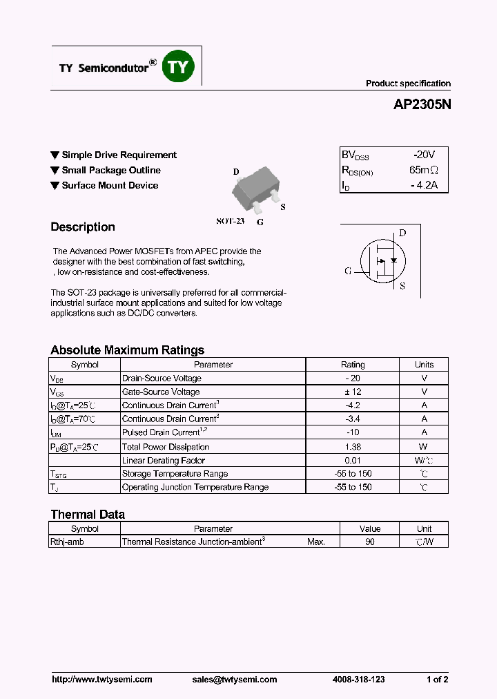 AP2305N_8229544.PDF Datasheet