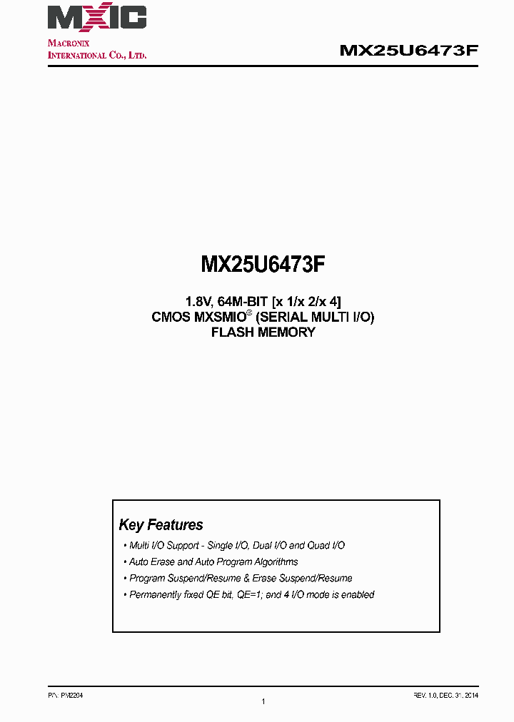 MX25U6473F_8230325.PDF Datasheet