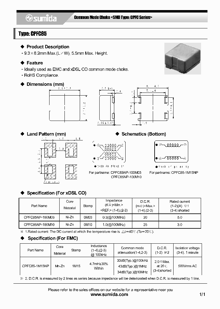 CPFC85-1M15NP_8235423.PDF Datasheet