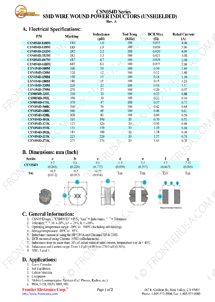 CSN054D101K_8240488.PDF Datasheet