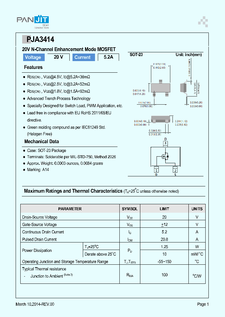 PJA3414_8243740.PDF Datasheet