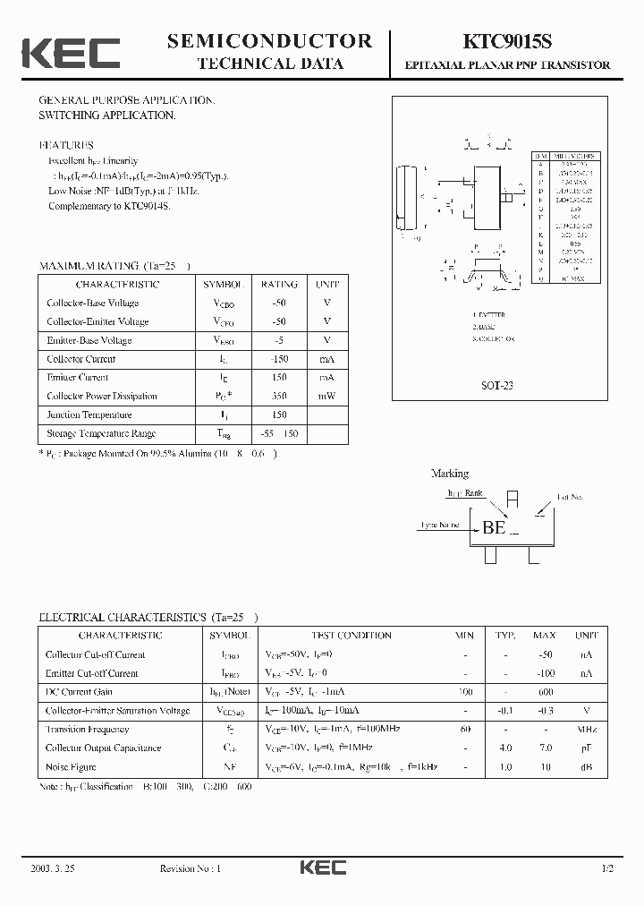 KTC9015S-15_8248262.PDF Datasheet