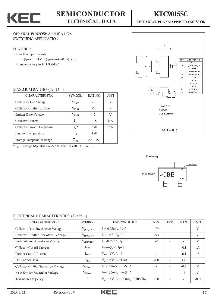 KTC9015SC_8248261.PDF Datasheet