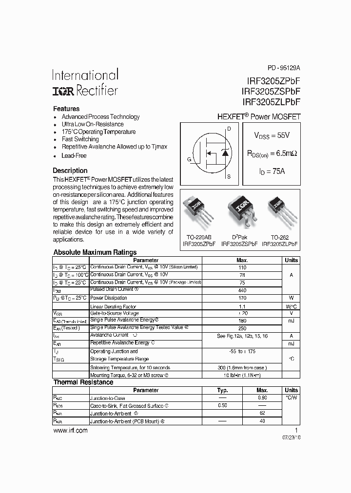 IRF3205ZPBF-15_8253536.PDF Datasheet