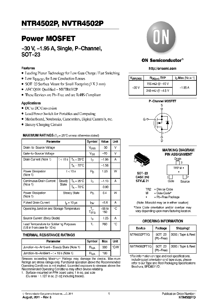 NTR4502P_8255079.PDF Datasheet