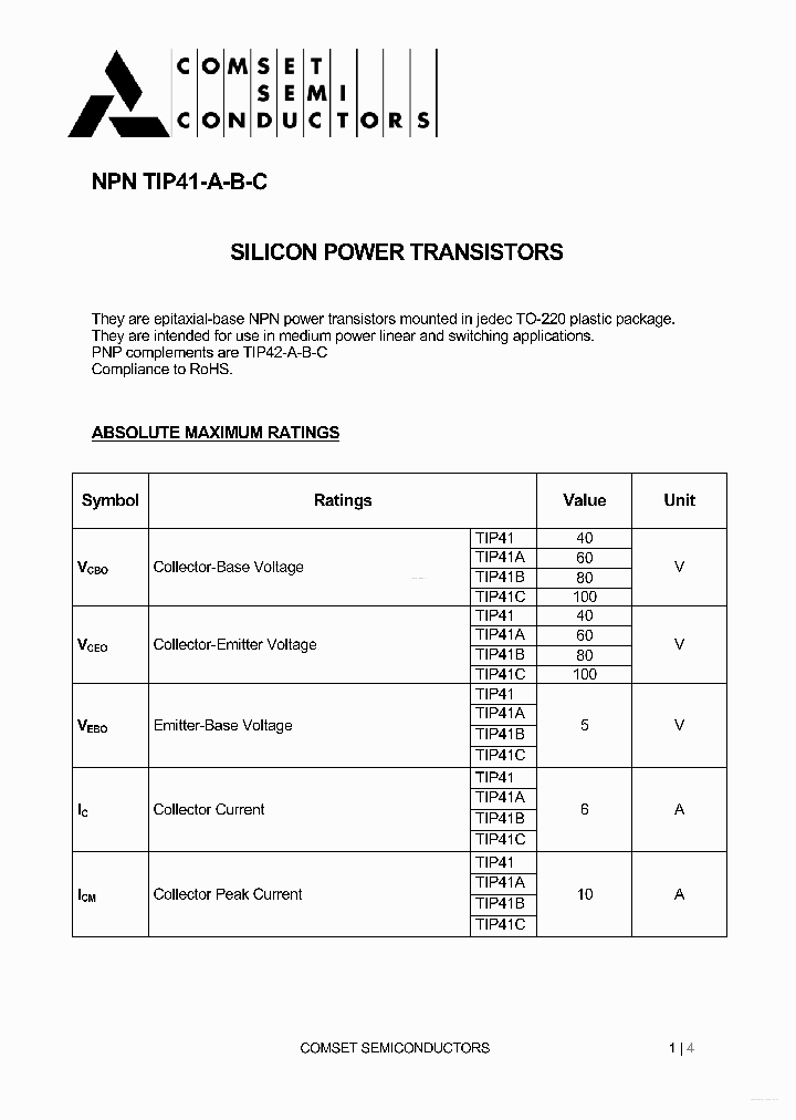 TIP41C_7862698.PDF Datasheet