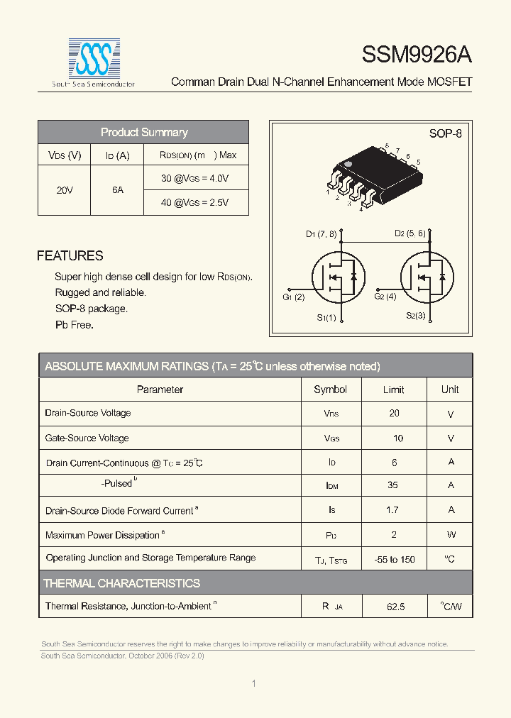 SSM9926A_7874379.PDF Datasheet