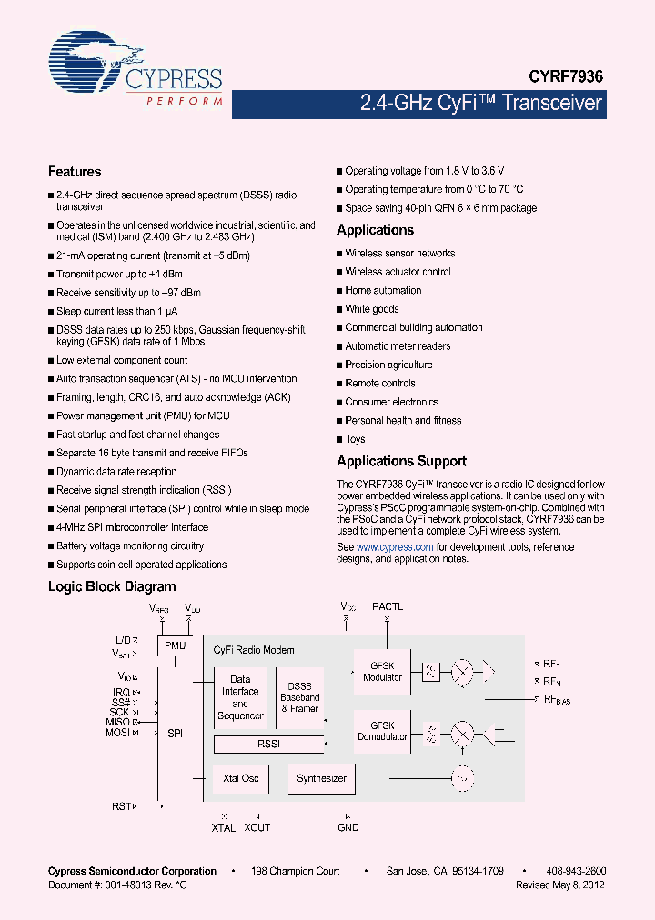 CYRF7936-40LTXC_8280508.PDF Datasheet