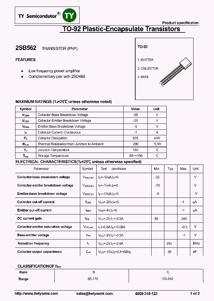 2SB562-TO92_8289240.PDF Datasheet