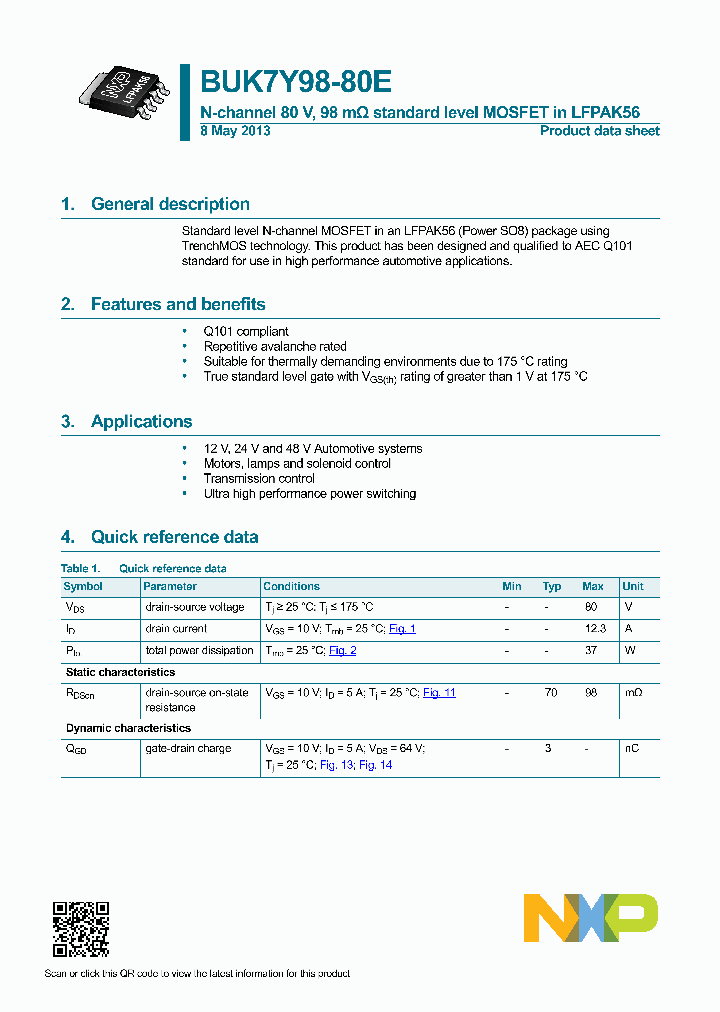 BUK7Y98-80E_8290110.PDF Datasheet