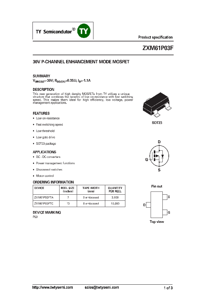ZXM61P03F_8298512.PDF Datasheet