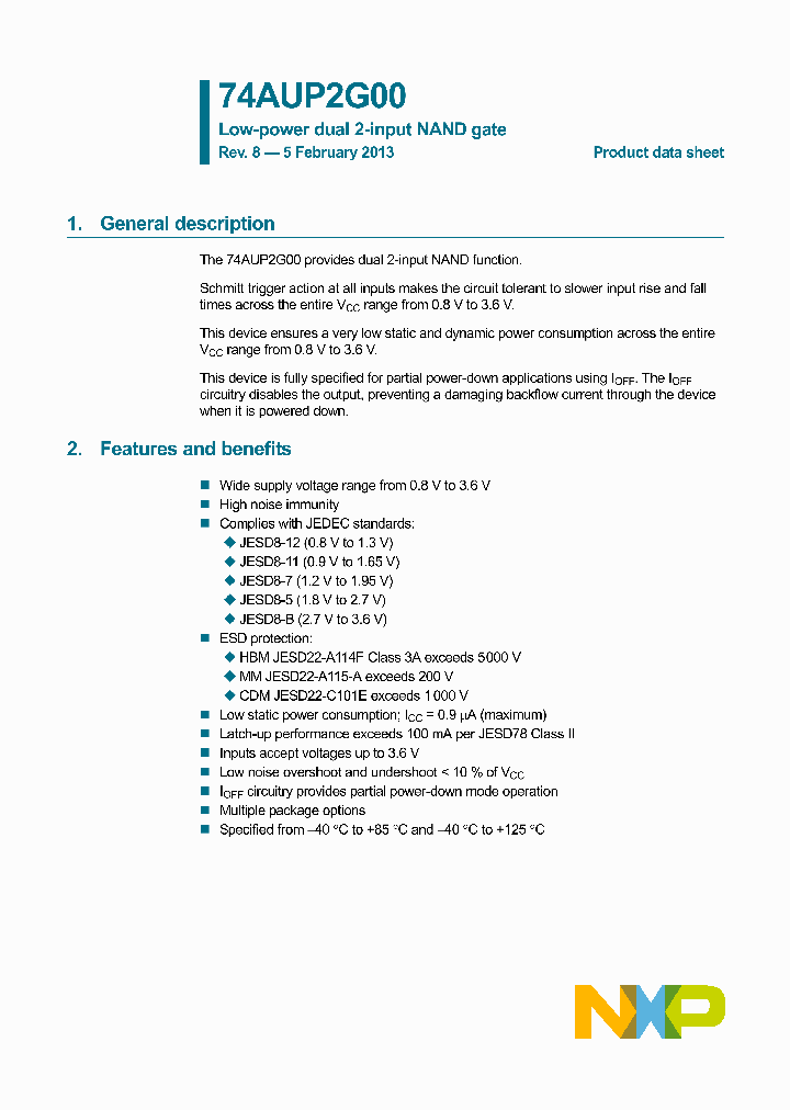 74AUP2G00GF_8300277.PDF Datasheet