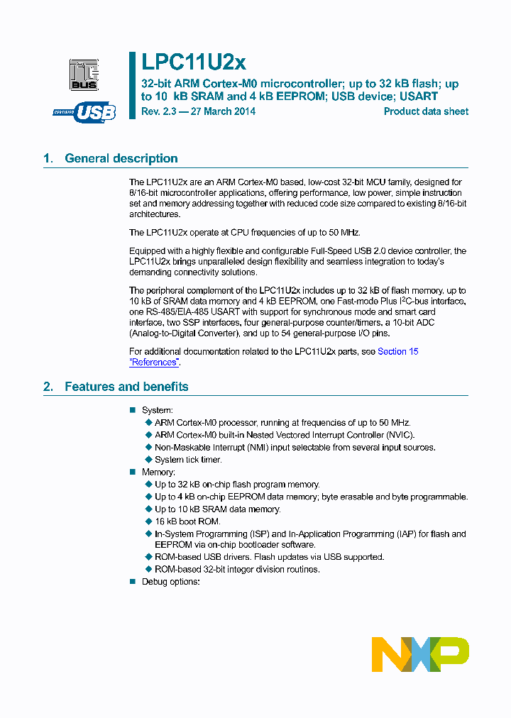 LPC11U24FHI33_8300411.PDF Datasheet
