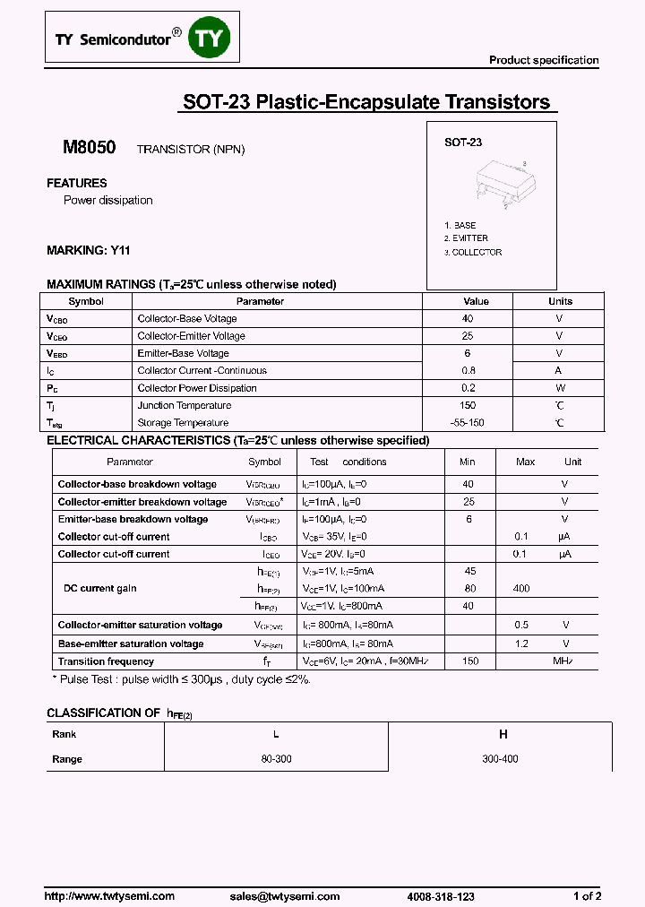 M8050-SOT23_8300561.PDF Datasheet