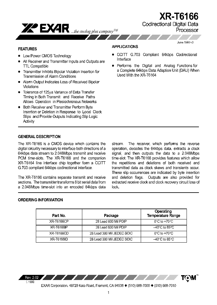 XRT6166_8301007.PDF Datasheet