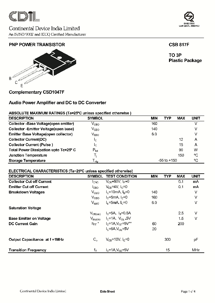 CSB817OF_8303803.PDF Datasheet