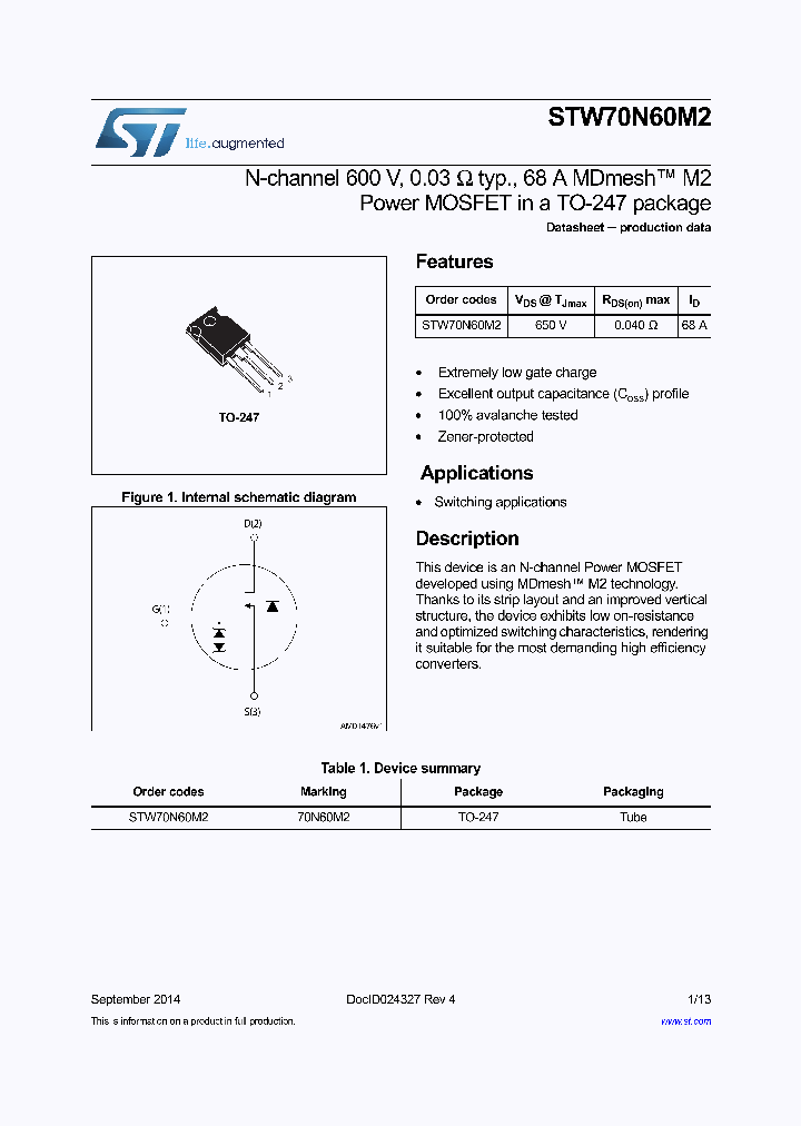 STW70N60M2_8304999.PDF Datasheet