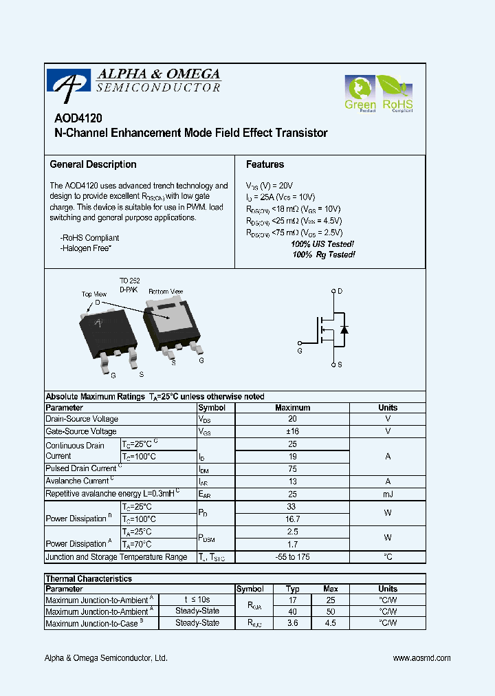 AOD4120_8305535.PDF Datasheet