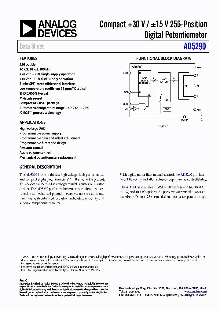 AD5290YRMZ100-R7_8310448.PDF Datasheet