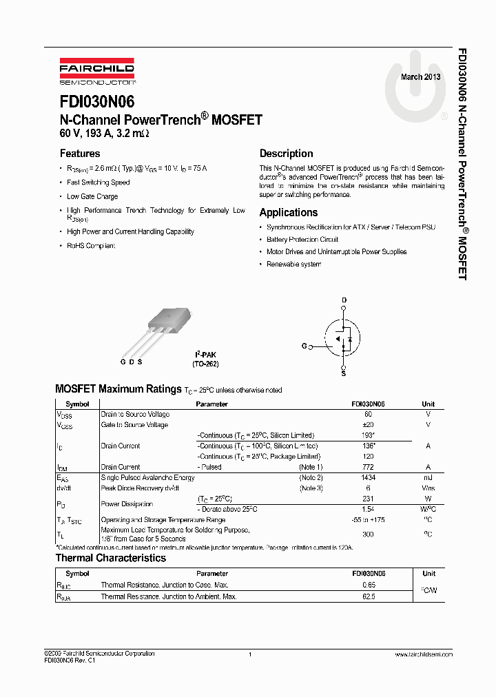 FDI030N06_8311435.PDF Datasheet