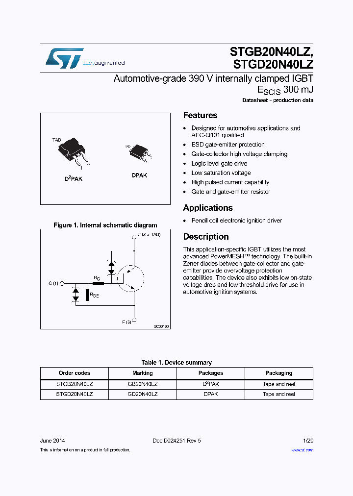 STGB20N40LZ_8315157.PDF Datasheet