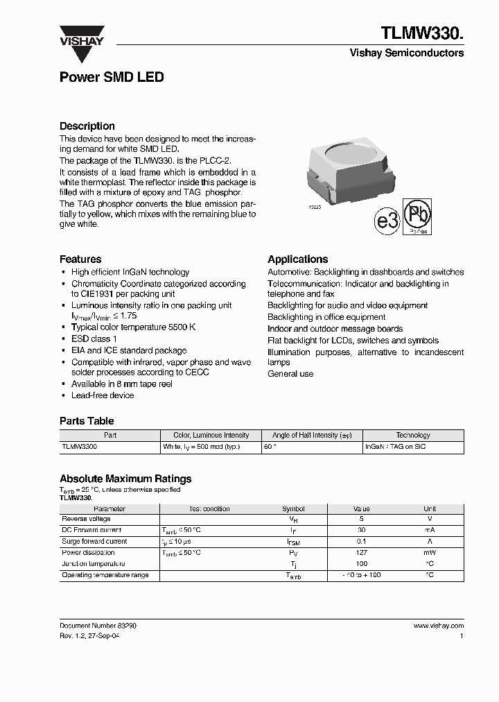 TLMW3300_8322333.PDF Datasheet