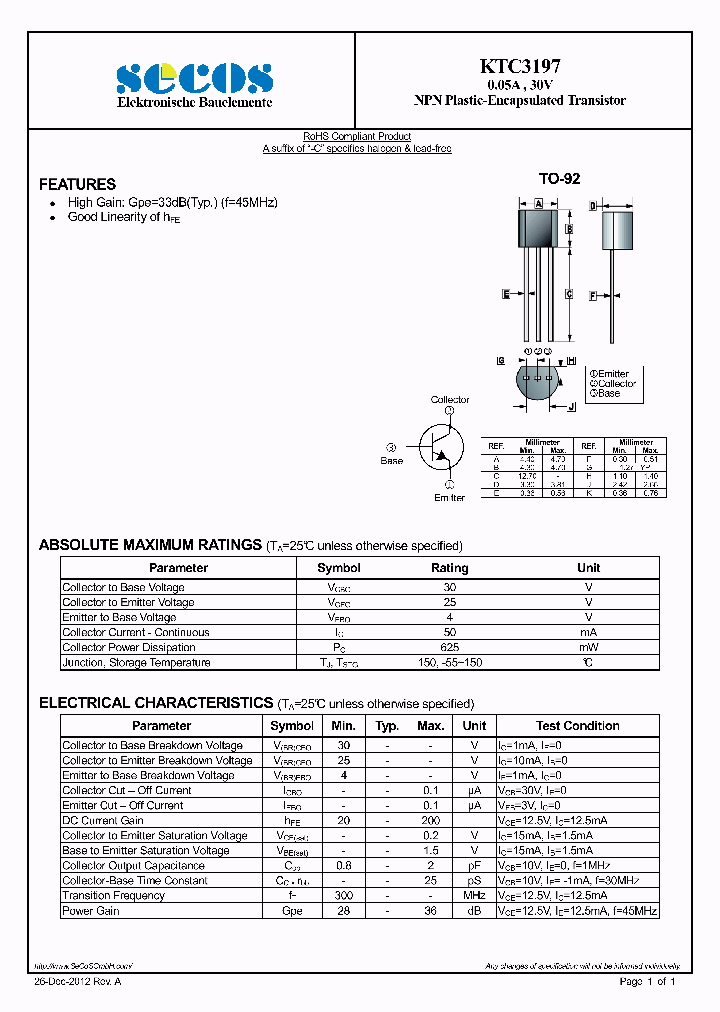 KTC3197-15_8327484.PDF Datasheet