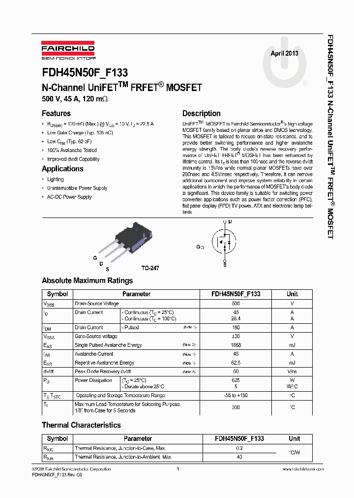 FDH45N50F_8329894.PDF Datasheet