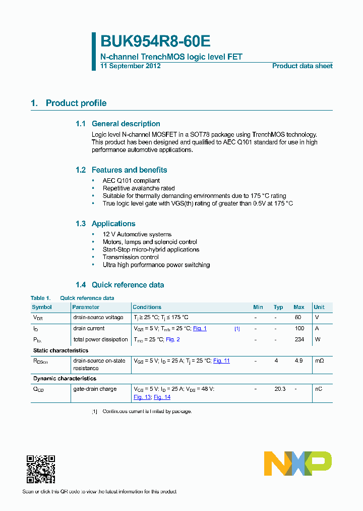 BUK954R8-60E-15_8330264.PDF Datasheet