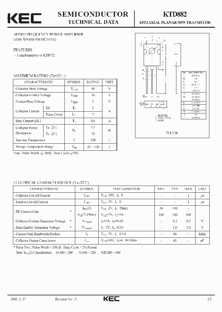 KTD882_8333968.PDF Datasheet