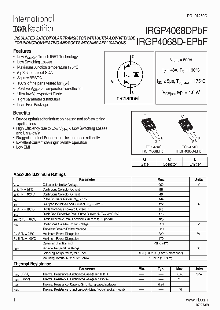 IRGP4068DPBF_8336529.PDF Datasheet