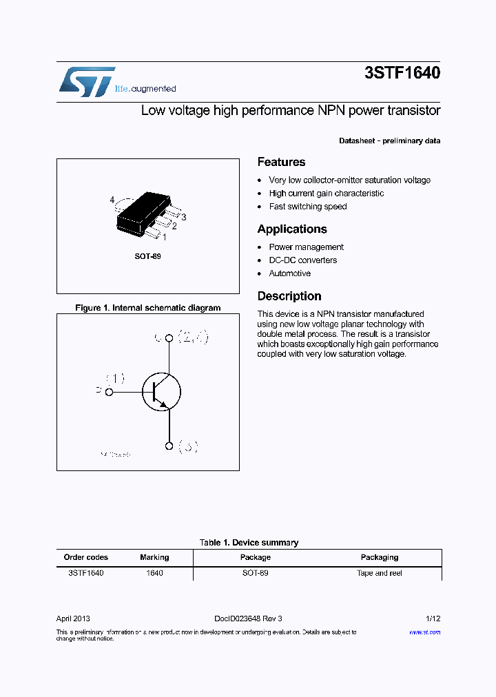 3STF1640_8337058.PDF Datasheet