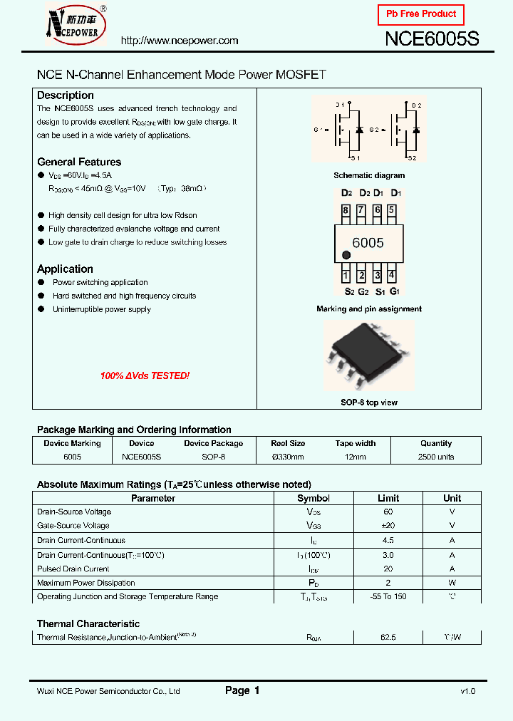 NCE6005S_8341765.PDF Datasheet