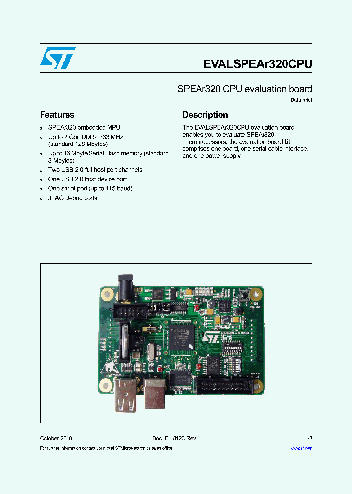 EVALSPEAR320CPU_8344068.PDF Datasheet