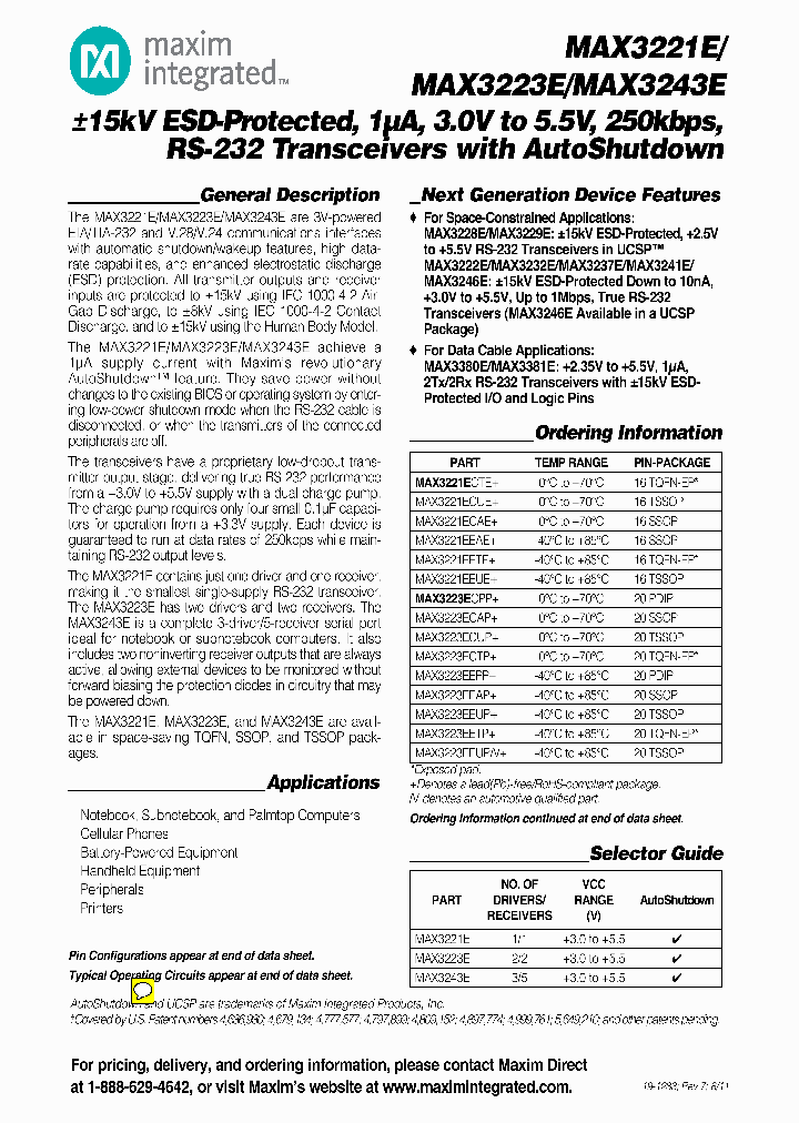 MAX3223ECTP_8345047.PDF Datasheet